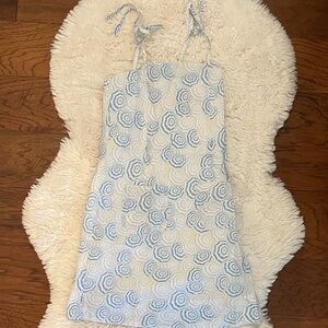 Vineyard Vines Blue and White Geometric Dress